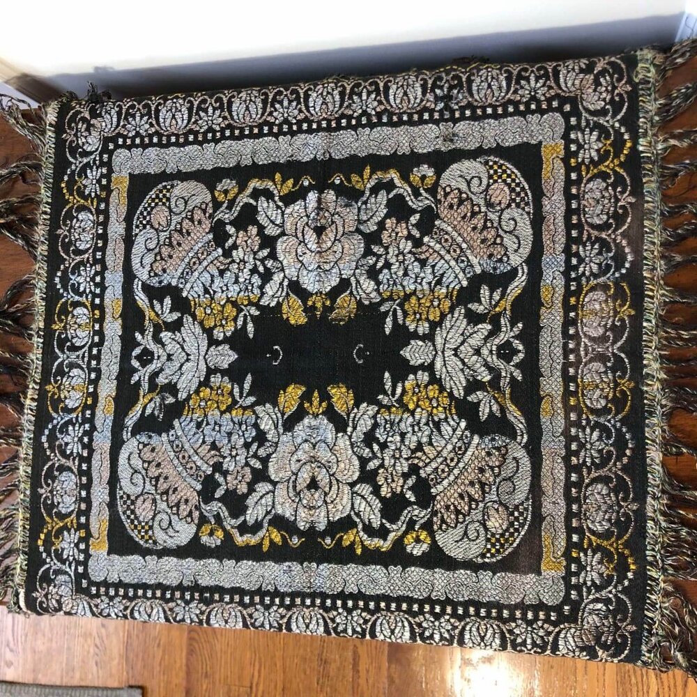 Vintage reversible lamp table scarf - Picture 5 of 10